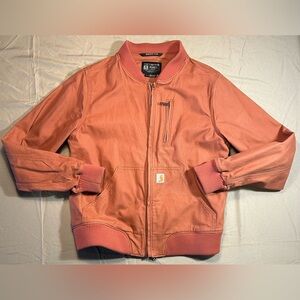 Carhartt Rugged Flex Orange Canvas Long Sleeve Full Zip Jacket Kid’s M (8-10)